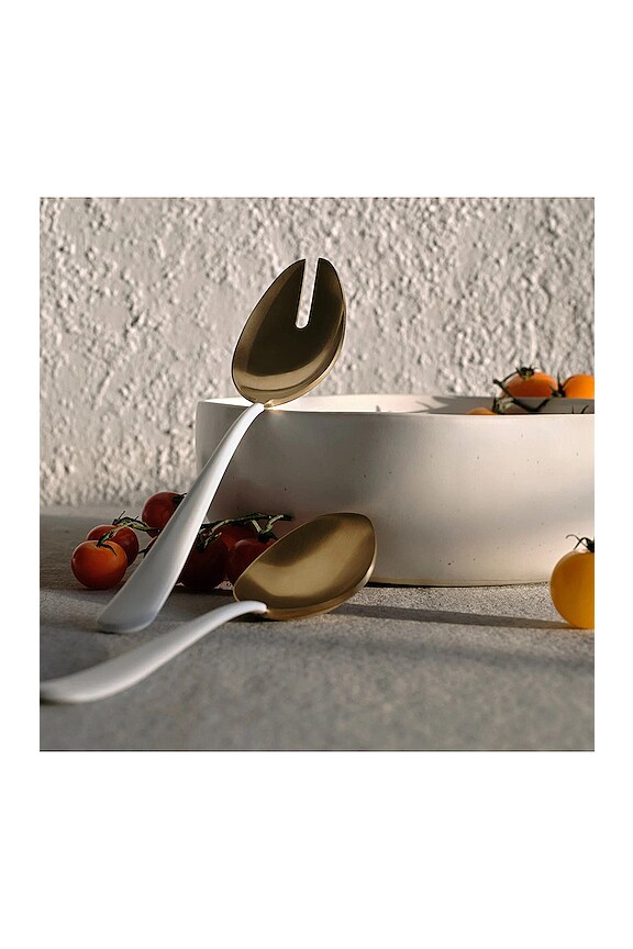 view 2 of 2 CUCHARAS PARA SERVIR THE SERVING SPOONS in Matte Gold & White