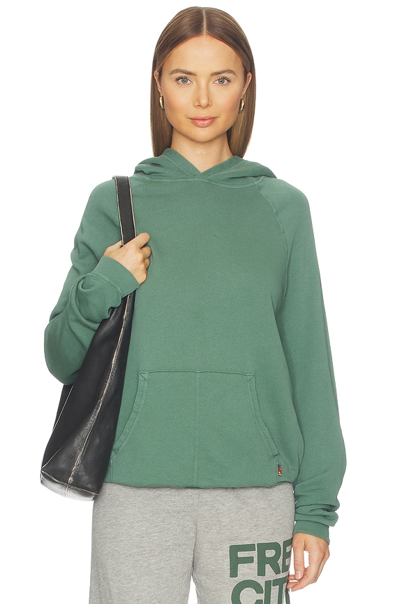 view 1 of 4 Basicgoodness Fluff Hoodie in Eatgreen