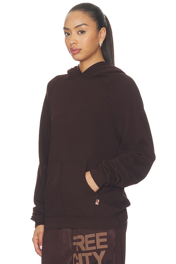 view 2 of 4 Basicgoodness Fluff Hoodie in Chocolate Rabbit