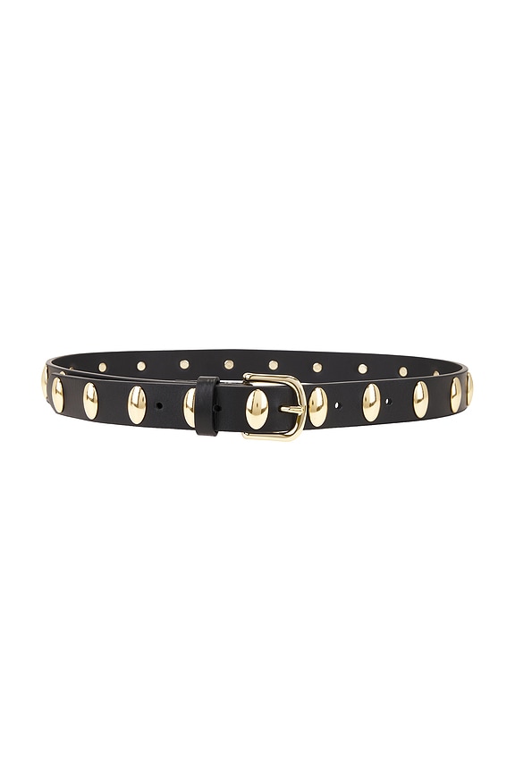 view 1 of 3 Rebecca Belt in Black Calf With Gold Oval Studs
