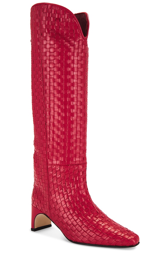 view 2 of 5 Lennox Boot in Crimson Red Woven Calf