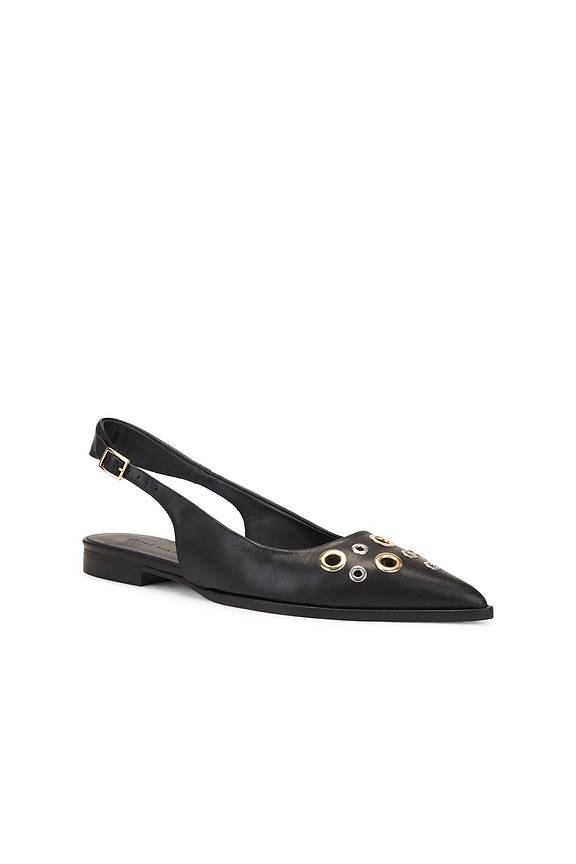 view 2 of 5 MARIE スリングバック in Black Calf With Mixed Grommets