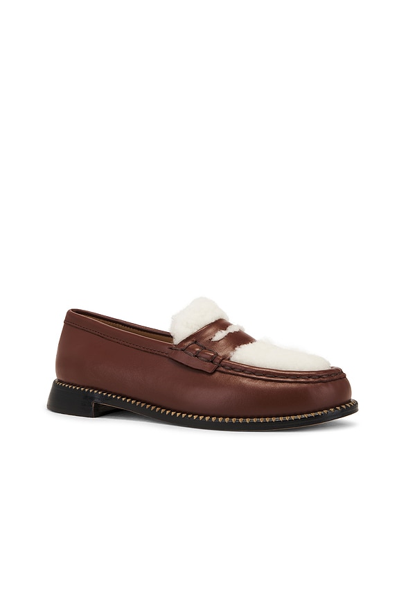 view 2 of 5 MOCASÍN ELBA in Cognac Calf With Shearling