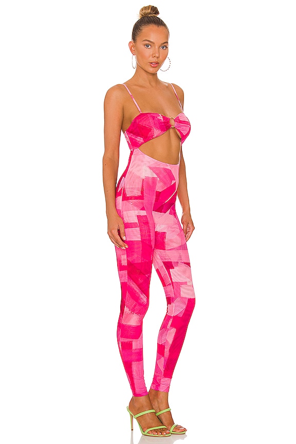 view 2 of 3 Cut Out Jumpsuit in Pink in Electric Orchid
