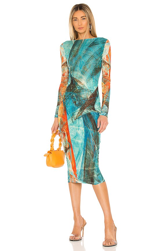 view 1 of 3 Delilah Dress in Ocean Blue