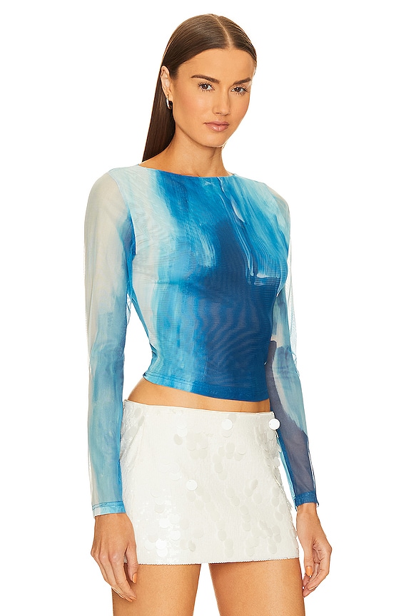 view 2 of 4 Fleur Top in Aqua Foam