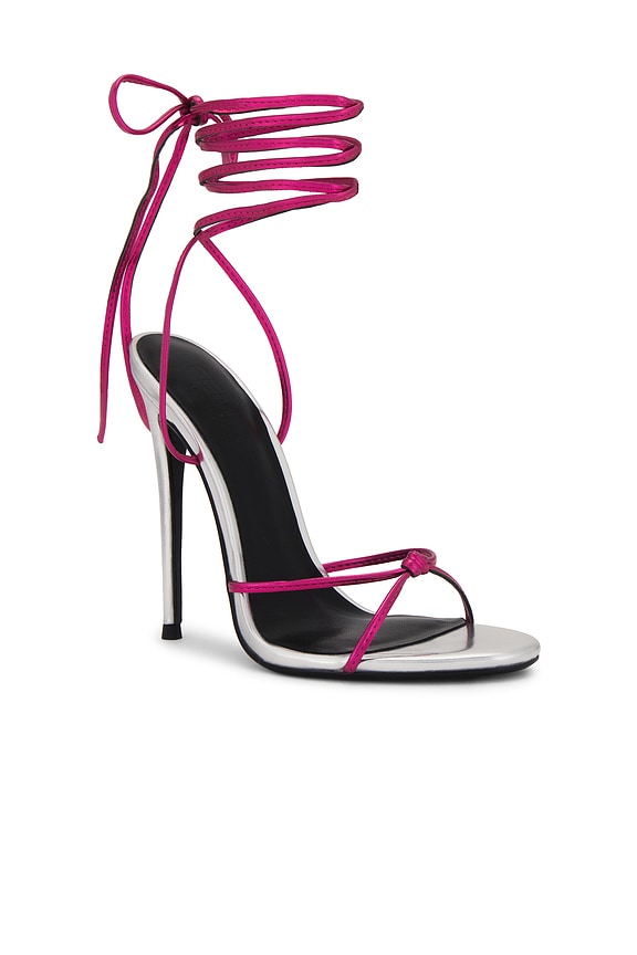 view 2 of 5 SANDALIA ATHENS LACE UP in Silver & Pink