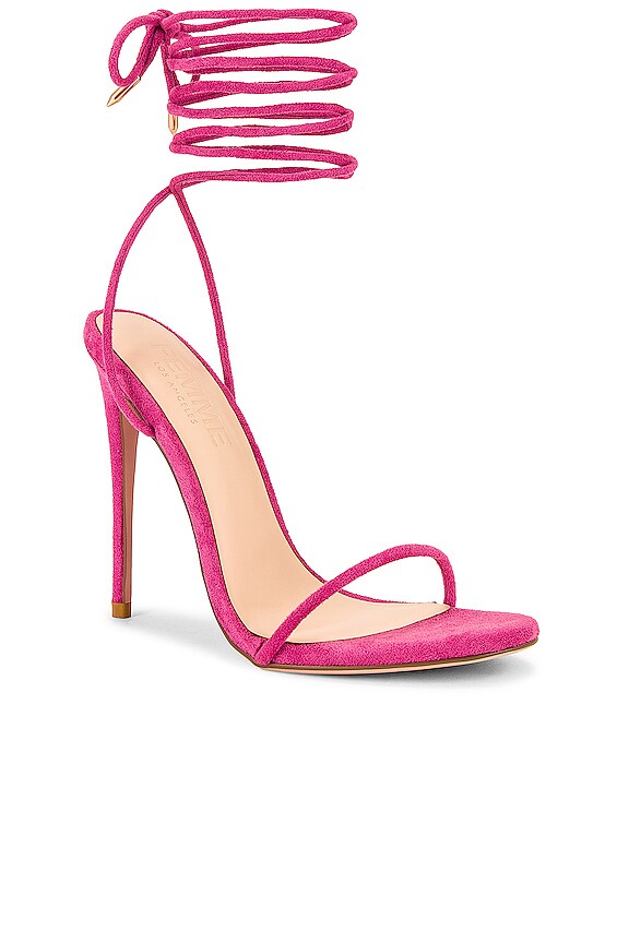 view 2 of 5 Barely There Lace Up Heel in Deep Pink