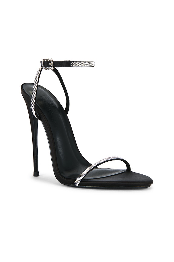 view 2 of 5 Niched Diamonds Sandal in Black Satin