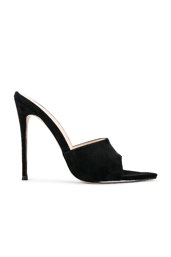 FEMME LA Gianni Suede Mule in Black | REVOLVE