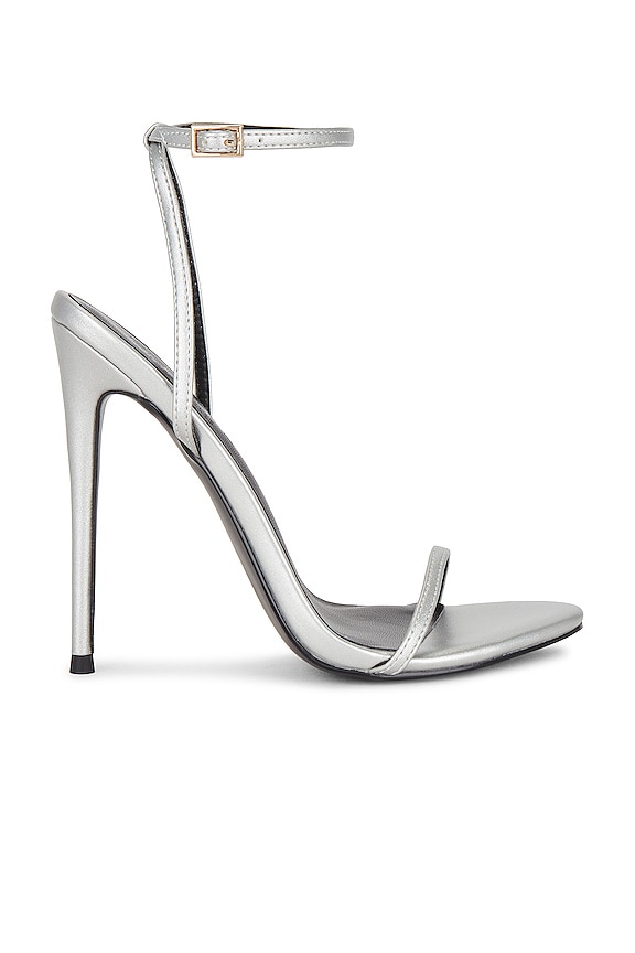 FEMME LA Niche Faux Leather Sandal in Plata (Silver) | REVOLVE