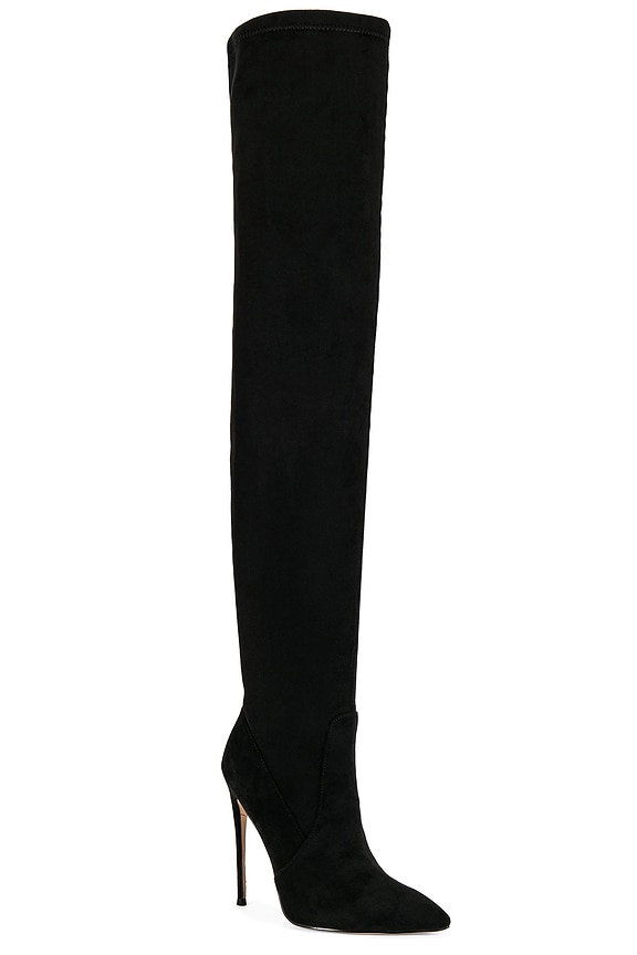 view 2 of 5 T21 Classic Over The Knee Boot in Black Suede