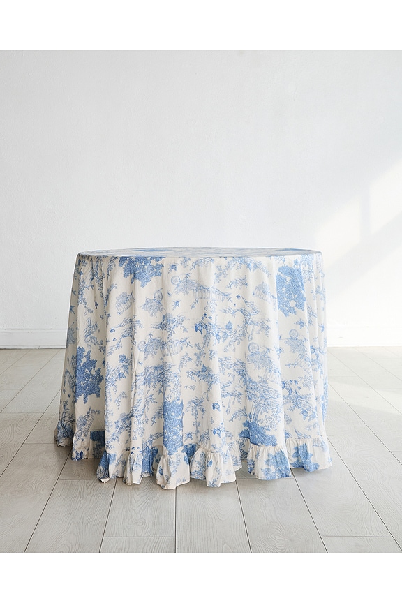 view 2 of 5 Toile Round Tablecloth in 