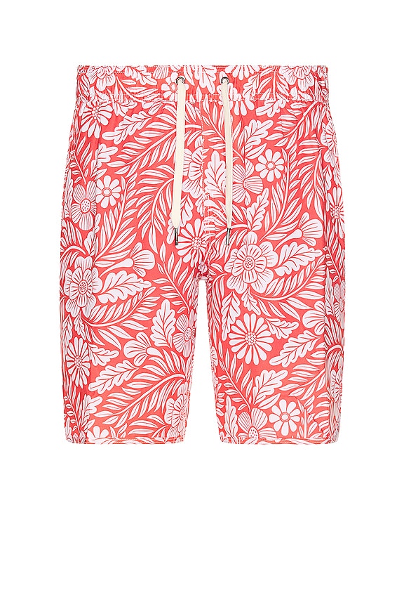 view 1 of 4 the Anchor Swim Shorts in Red Hawaiian