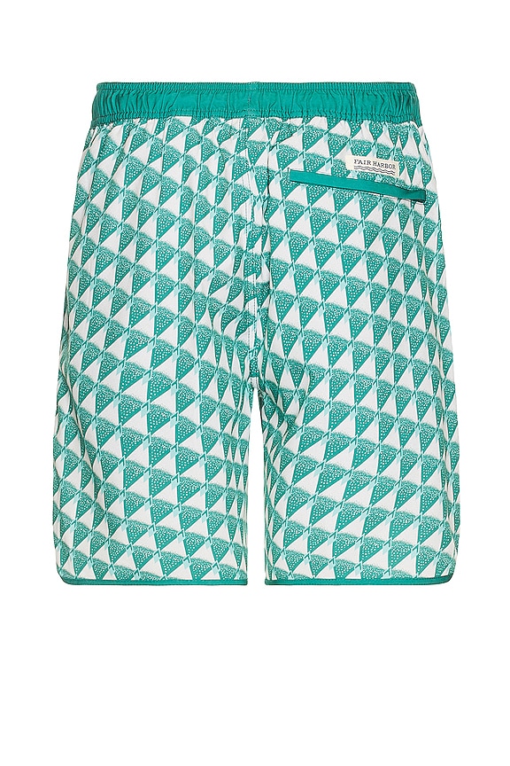 view 2 of 4 the Anchor Swim Shorts in Green Triangles