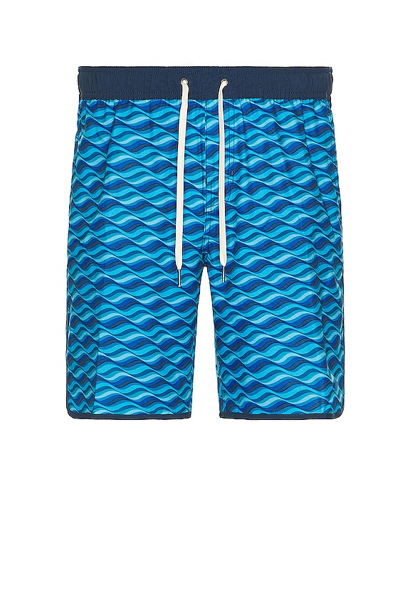 view 1 of 4 Anchor Swim Shorts in Blue Art Waves