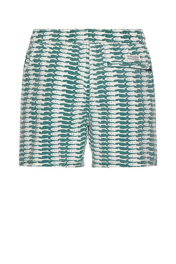 view 2 of 5 The Bungalow Swim Trunks in Green Sardine