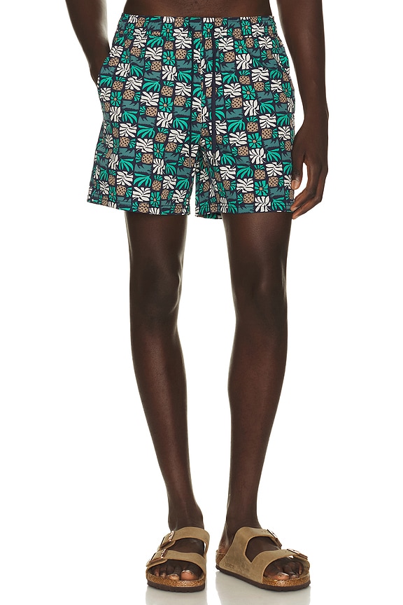 view 1 of 5 MAILLOT DE BAIN in Navy Palm Tiles