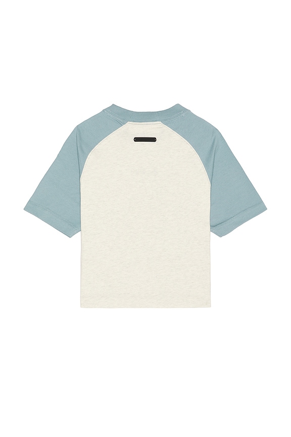 view 2 of 2 Kids Signature Baseball Tee in Oatmeal & Coastal