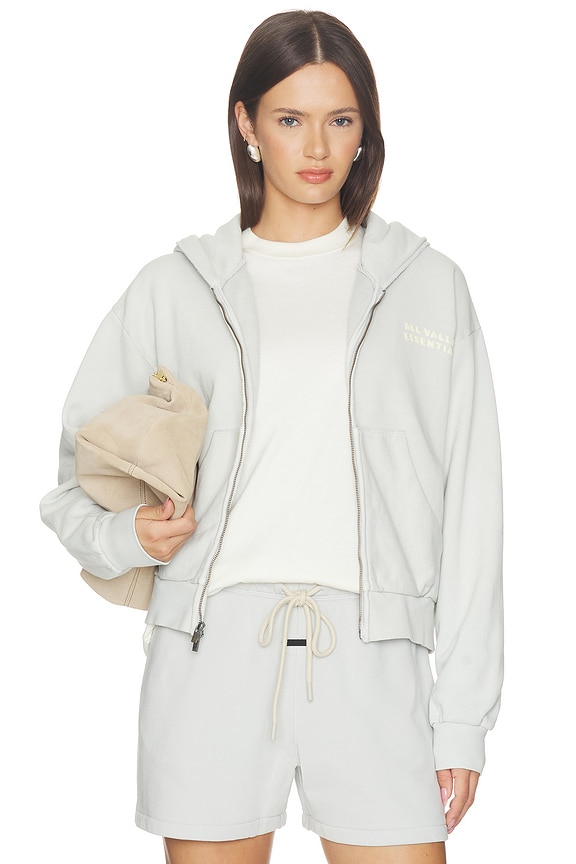 view 2 of 5 90's Full Zip Hoodie in Washed Overcast