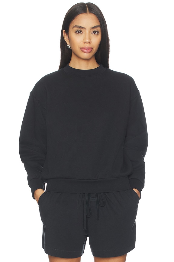 view 2 of 6 Fleece Classic Fit Crewneck in Black