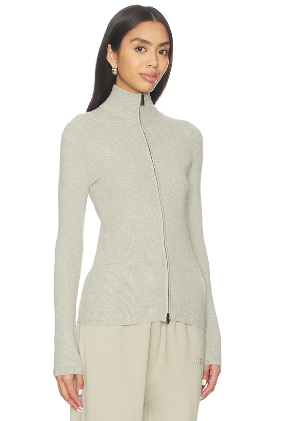 view 2 of 5 Soft Rib 2-way Zip-up Jacket in Abbey Stone