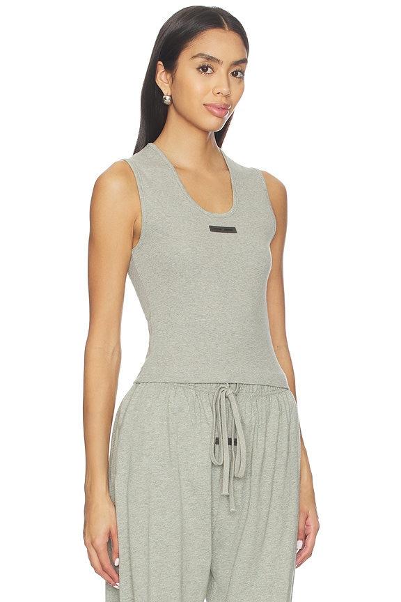 view 2 of 5 Rib Tank Top in Concrete Heather