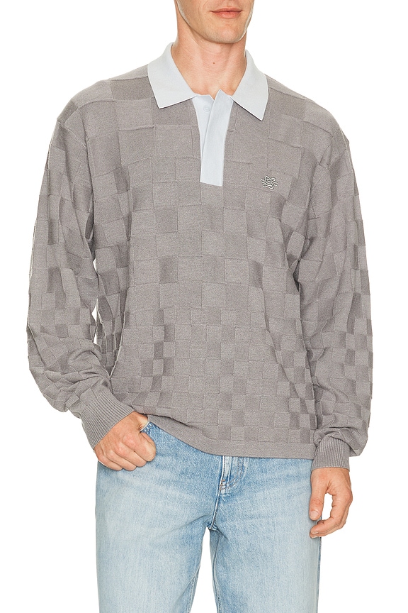 view 1 of 5 Knit Rugby Shirt in Grey