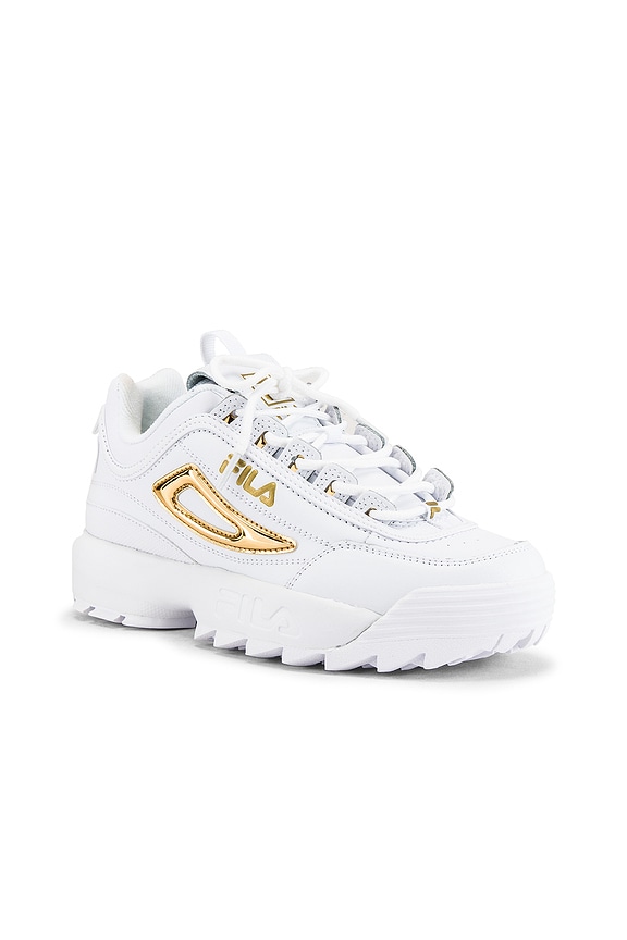 view 2 of 6 ZAPATILLA DEPORTIVA DISRUPTOR 2 in White, Metallic Gold & White