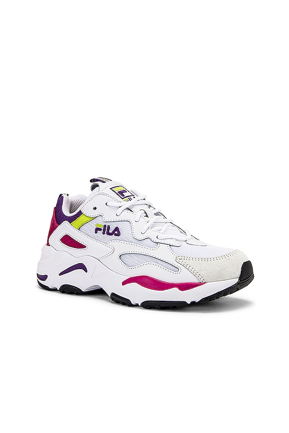 view 2 of 6 Ray Tracer Sneaker in White, Magenta & Electric Purple