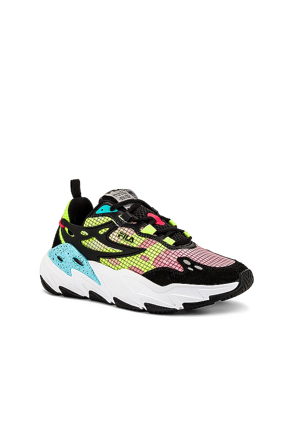 view 2 of 6 Ray Tracer Evo Sneaker in Black & White & Safety Yellow