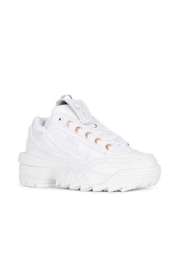 view 2 of 6 Disruptor II Pierced Sneaker in White & Rose Gold
