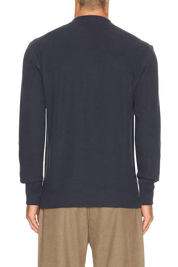 view 2 of 4 Waffle Knit Henley in Blue Mussel