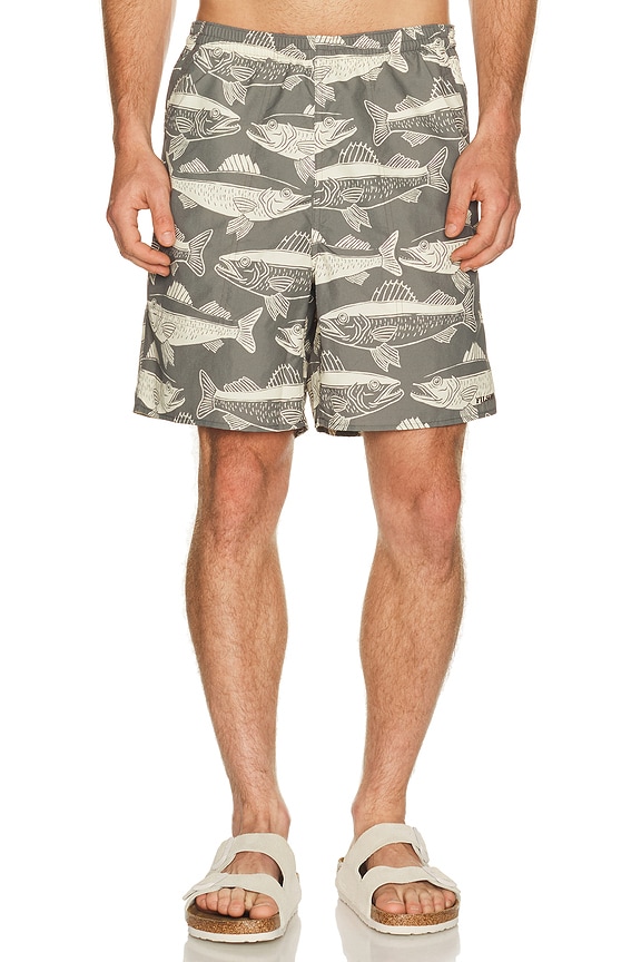 view 1 of 5 Oxbow Lake Trunks in Beluga & Bold Fish Print