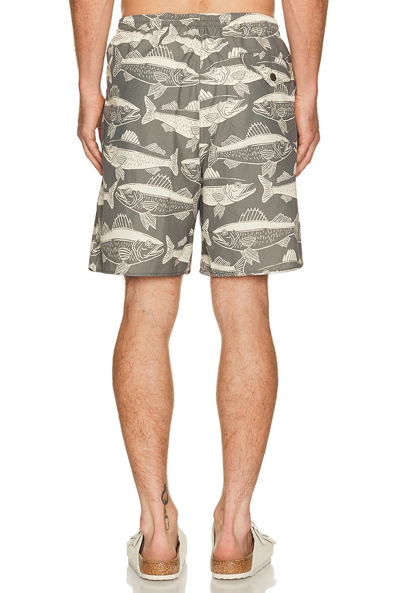 view 2 of 5 Oxbow Lake Trunks in Beluga & Bold Fish Print