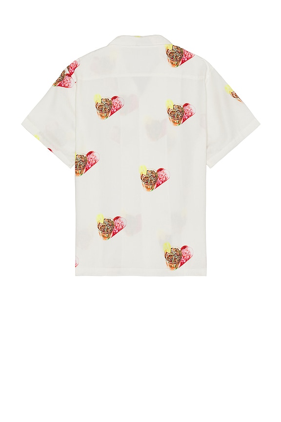 view 2 of 3 Cocktail Print Bowling Shirt in White