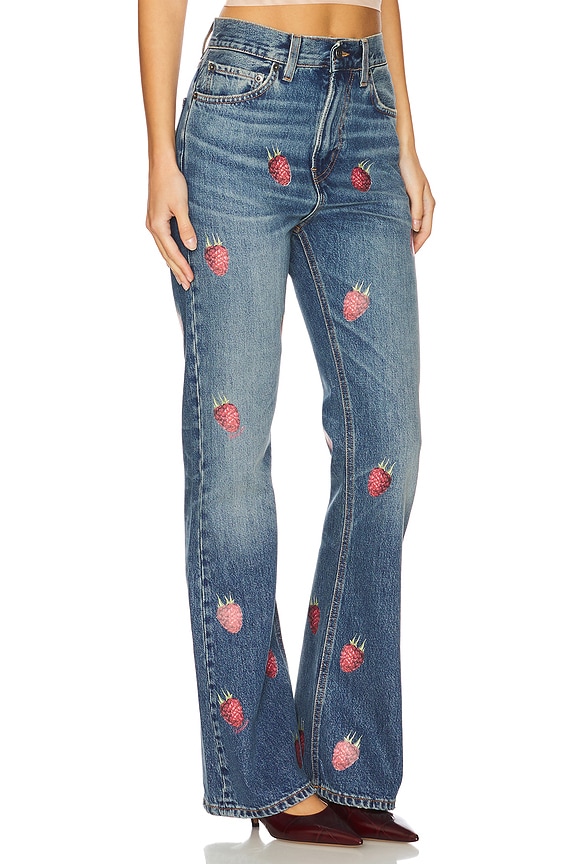 view 2 of 6 Raspberry Print Flare in Medium Blue