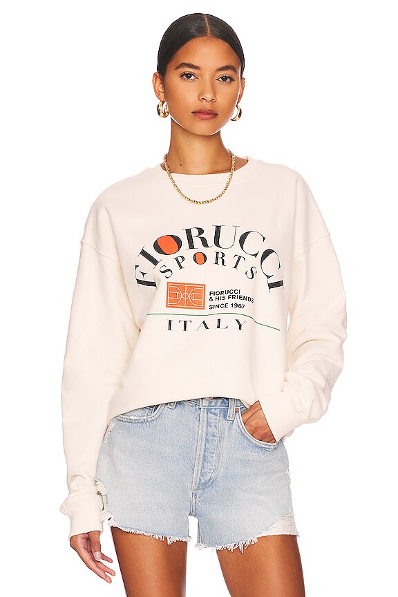 FIORUCCI Sports Italy Sweatshirt in Off White | REVOLVE