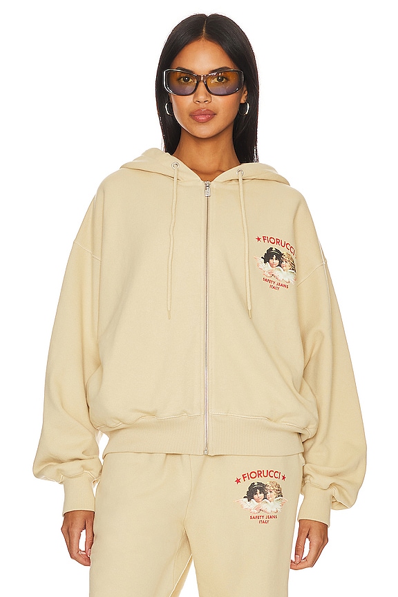 view 2 of 6 SUDADERA CON CAPUCHA CON CREMALLERA SAFETY ANGELS in Cream