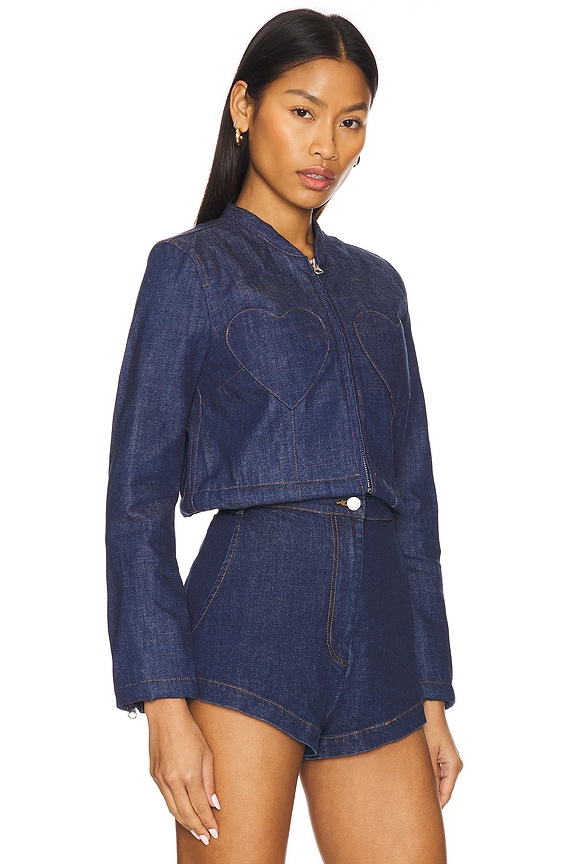 view 2 of 4 CHAQUETA DENIM DOUBLE HEART in Rinse Blue