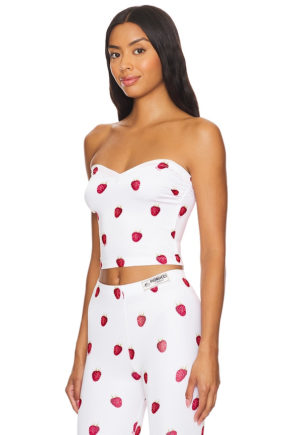 view 2 of 4 TOP CORSÉ RASPBERRY PRINT in Off White