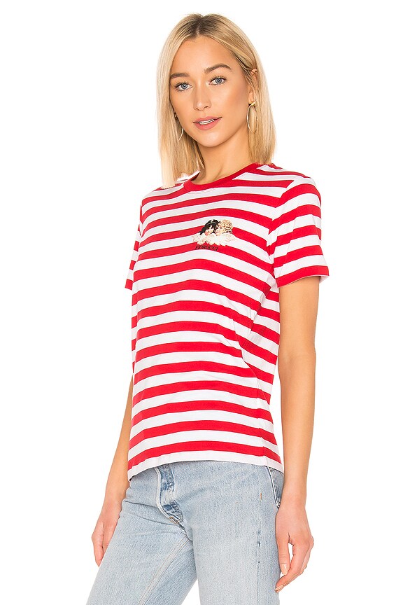 view 2 of 4 Iconic Stripes Tee with Angels in Red & White