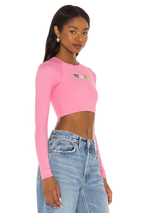 view 2 of 4 Long Sleeve Cut Away Top in Pink