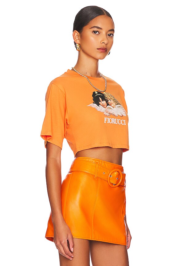 view 2 of 4 Vintage Angels Cropped T-Shirt in Orange