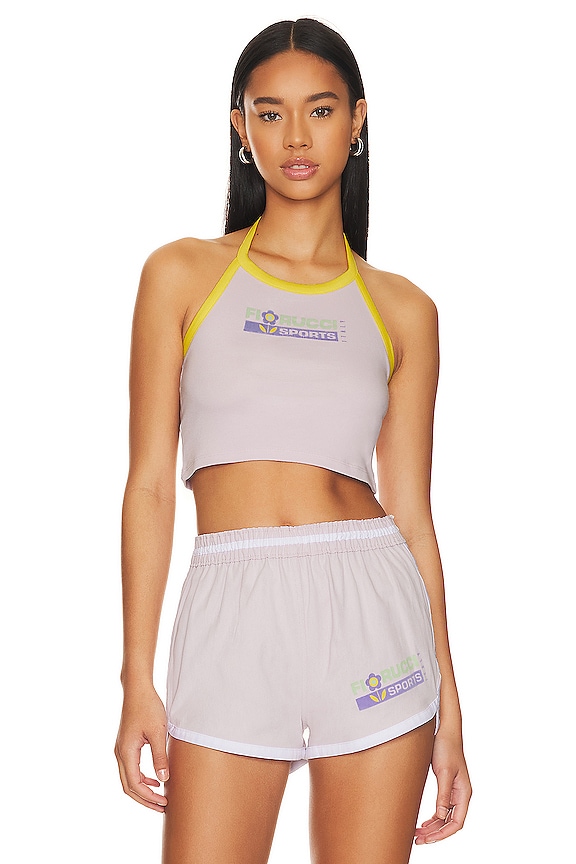 view 1 of 4 Fiorucci Sport Flocked Top Pale Blue in Purple