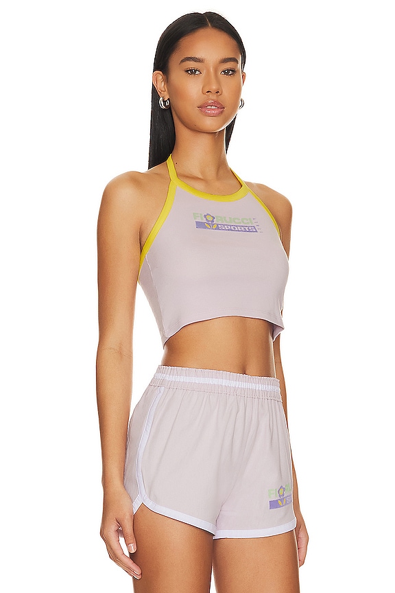 view 2 of 4 Fiorucci Sport Flocked Top Pale Blue in Purple