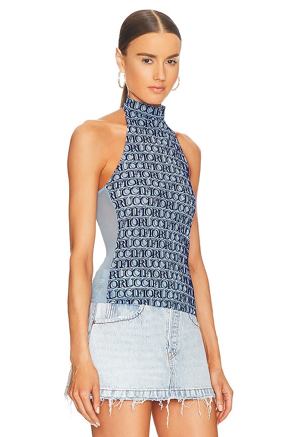 view 2 of 4 MONOGRAM HALTER NECK 탑 in Blue
