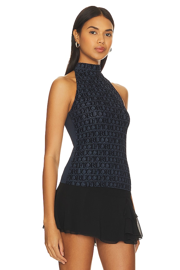 view 2 of 5 Monogram Halter Top in Blue