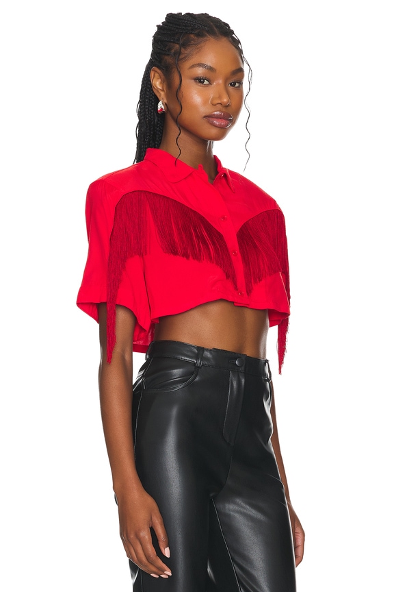view 2 of 4 프린지 셔츠 in Red