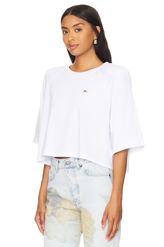 view 2 of 5 Angel Patch Cropped Padded T-shirt in White